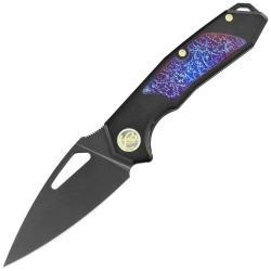 Kubey KB Coeus Knife, Black Titanium / Timascus, Black DLC CPM S35VN (KB286B)