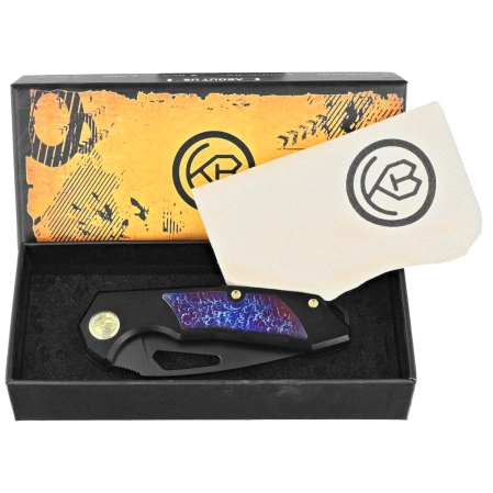 Kubey KB Coeus Knife, Black Titanium / Timascus, Black DLC CPM S35VN (KB286B)