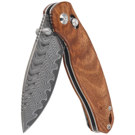 Nóż składany Kizer Phoca CD Mkuruti Wood, Acid Washed Damascus (V3781CDA3)