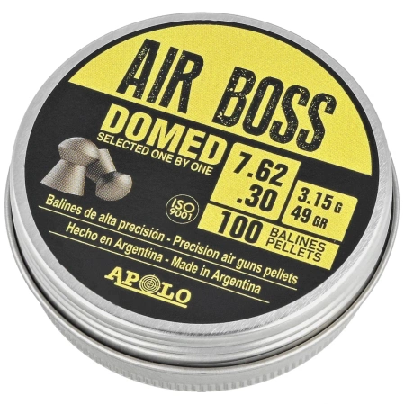 Zestaw dwóch opakowań Śrut Apolo Air Boss Domed 7.62 mm, 100 szt. 3.15g/49.0gr i Tarcze strzeleckie Sharg 140x140mm 50szt