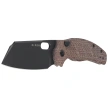 Kizer C01C 2.9 BS Knife Brown Norplex UltreX Micarta, Black DLC Ultra Elmax by Sheepdog Knives (Ki3488.29BSA2)