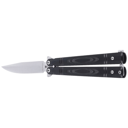 Nóż składany motylek Martinez Albainox Balisong Black Steel, Satin Finish (02152)