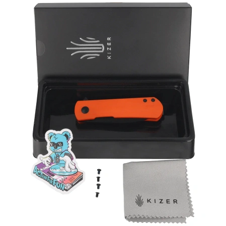 Nóż składany Kizer Yorkie Orange G10, Black PVD Nitro-V by Ray Laconico (V3525A2)