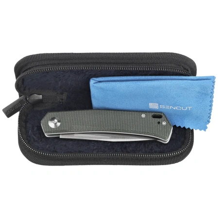 Sencut Braxx Knife Green Canvas Micarta, Satin D2 (S25089-2)