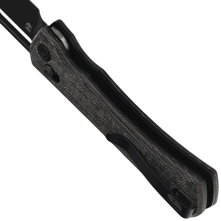 Nóż składany Kubey TBO Black Micarta, Blackwashed 14C28N by Johan Jordaan (KU396D)