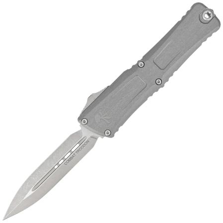 Microtech Combat Troodon Gen III D/E OTF Knife Natural Clear Aluminum, Apocalyptic M390MK by Tony Marfione (1142-10APNC)