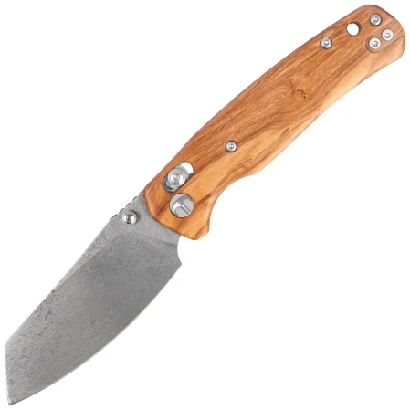 Nóż składany Bestechman Cicada's Wing Olive Wood, Damascus (BMK06-W-2)