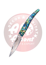 Nóż składany Third Decor Habitat N92DV Abalone/Acrylic, Damascus (TK-N92DV)