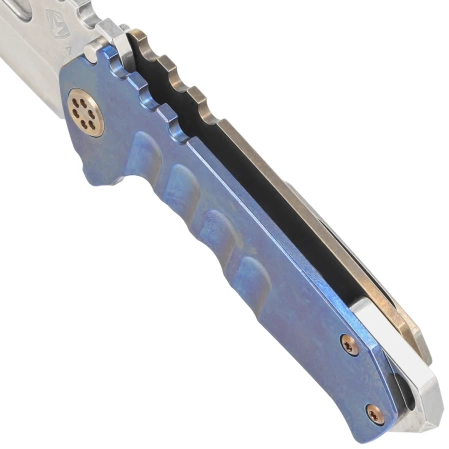 Nóż składany Medford Praetorian Genesis T Drop Point, Blue Titanium, Bronze HW, Std Clip, NP3 Breaker, Tumbled S45VN (MK029STD-37A1-T1CS-BN)