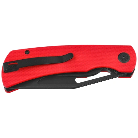 Kubey Gurkha Knife Red G10, Blackwashed 14C28N by Johan Jordaan (KU397E)