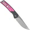 Nóż składany Bestechman Icebreaker Grey Aluminium / Pink G10, Satin D2 (BMK16B)