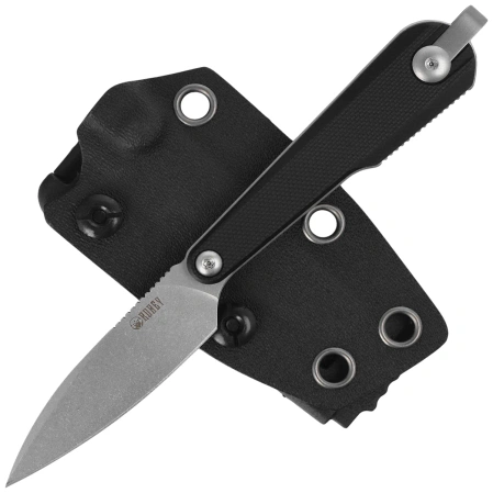 Kubey YAG SP Knife Black G10, Beadblasted 14C28N by Ostap Hel (KU452A)