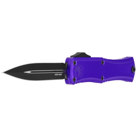 Nóż automatyczny OTF Microtech Hera II Mini D/E Purple Aluminium, Black M390MK by Tony Marfione (1702M-1PU)