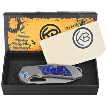 Kubey KB Vagrant Knife Gray Titanium/Timascus, Beadblasted CPM S35VN by Maksim Tkachuk (KB284H)