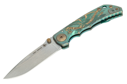 Spartan Blades Harsey Folder ''God & Country'' Titanium, Satin MagnaCut by William W. Harsey (SF5 Custom God & Country)