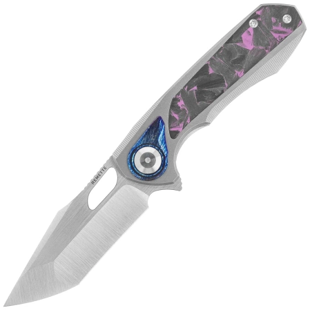 Remette RT-Saker Falcon Knife Gray Titanium / Carbon Fiber, Manual Fine Grinding S45VN (ASTP-3)