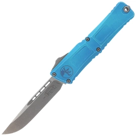 Microtech Combat Troodon Gen III S/E OTF Knife Marbled Blue Aluminum, Apocalyptic M390MK by Tony Marfione (1143-10MBL)