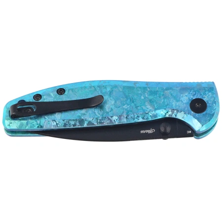 Bestechman Goodboy Jr. Knife Green Crystallized Titanium, Black PVD MagnaCut by Keanu Alfaro (BMK10L)
