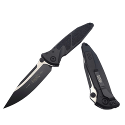 Nóż składany Microtech Socom Elite S/E-M Tactical Black Aluminum, Black M390MK by Tony Marfione (160-1T)