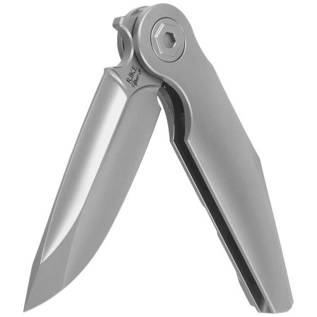 Rike Knife Viper 3 Gray Titanium, Beadblasted M398 by Richard Wu (RK-Viper 3-P)