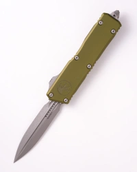 Nóż automatyczny OTF Microtech Scarab II Gen III Executive D/E OD Green Aluminium, Apocalyptic M390MK by Tony Marfione (1175-10APOD)