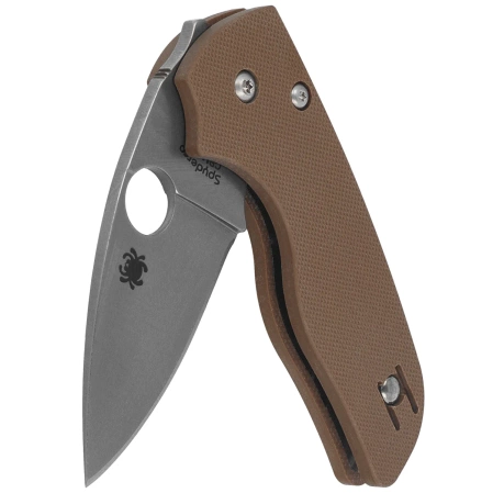 Spyderco Lil' Native Compression Lock Sprint Run Knife Brown G-10, Stonewashed CPM 15V by Eric Glesser (C230GPBN15V)