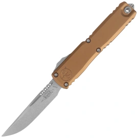Microtech Ultratech Gen IV S/E OTF Knife Tan Aluminum, Stonewashed M390MK by Tony Marfione (11214-10TA)