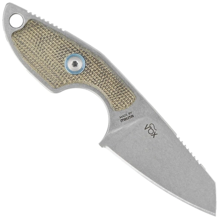 MKM Mikro 2 Green Canvas Micarta, Stonewashed M390 by Jesper Voxnæs neck knife (MKMR02-GC)