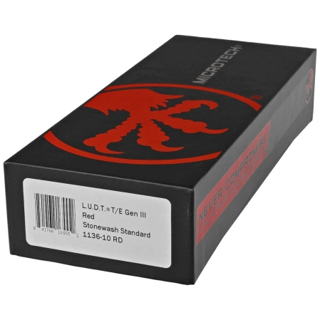 Nóż automatyczny Microtech LUDT Gen III T/E Red Aluminium, Stonewashed M390MK by Tony Marfione (1136-10RD)