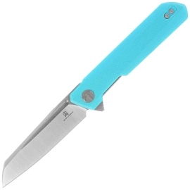 Bestechman Dundee Sheepfoot Knife Light Blue G10, Stonewashed/Satin D2 by Ostap Hel (BMK09B)