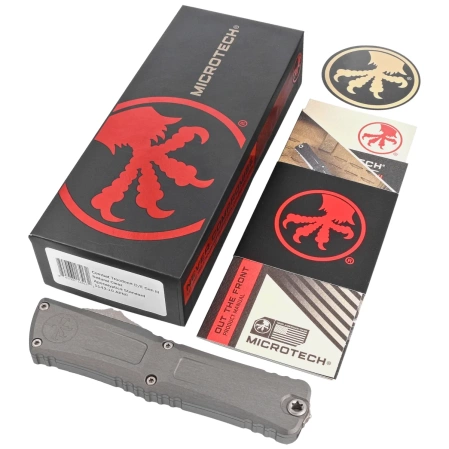 Nóż automatyczny OTF Microtech Combat Troodon Gen III D/E Natural Clear Aluminium, Apocalyptic M390MK by Tony Marfione (1142-10APNC)