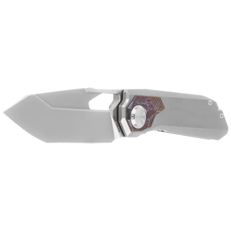 Nóż składany Remette RT-Peregrine Falcon Gray/Thunder Lightning Titanium, Hand Fine Grinding Pearlescent M390 (RTT1-G)