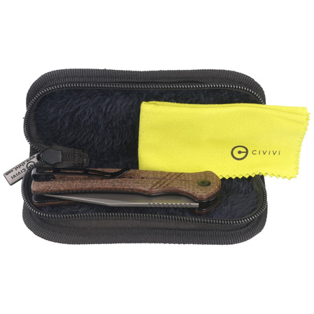 CIVIVI Knife Cogent Brown Micarta, Silver Bead Blasted 14C28N (C20038D-6)