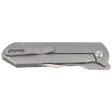 Kizer Harpoon Fold Knife Gray Titanium / Black Norplex UltreX Micarta, Satin Elmax by Maverick Customs (Ki4784A2)