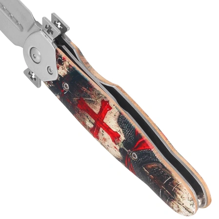 Nóż składany Third Decor Habitat N120D Templar Warrior Beechwood, Mirror 420 (TH-N120D)