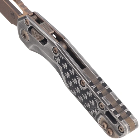 Microtech MSI S/E Signature Knife Brushed Metal Claw Aluminium, Bronze Apocalyptic M390MK by Tony Marfione (210-13APBMCWS)