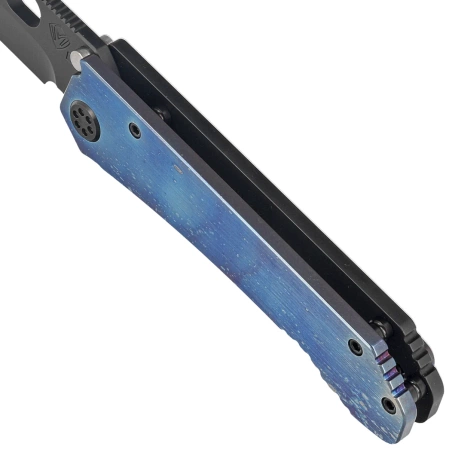 Nóż składany Medford 187 DP Brushed/Flamed ''Galaxy'' Titanium, Black HW, Brsh/''Galaxy'' Clip, DLC D2 by Greg Medford (MK002DPD-03PV-TPCF-Q4)