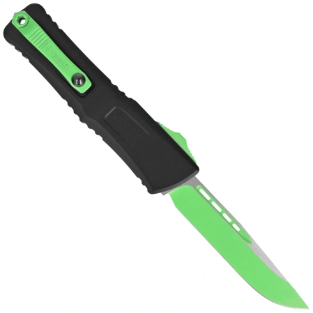 Microtech Combat Troodon Gen III S/E OTF Knife Black Aluminum, Green Mamba Cerakote M390MK by Tony Marfione (1143-1GMSK)