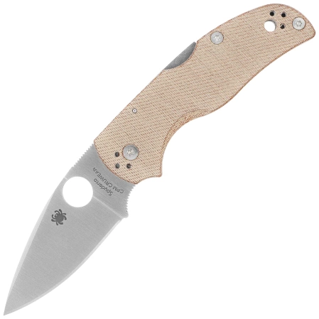 Nóż składany Spyderco Native 5 Brown Canvas Micarta, Satin CPM Cru-Wear by Sal Glesser (C41MPCW5)