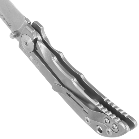 Nóż składany Spartan Blades Harsey Folder 3.25 Gray Titanium, Gray HW, Stonewashed MagnaCut by William W. Harsey Jr. (SF10SW)