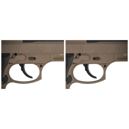 Airgun Set 63: Niksan Defence NKS CP92 Tan 4.5 mm Air Pistol, 1400 BBs, 10 CO₂ Cartridges, 100 Targets