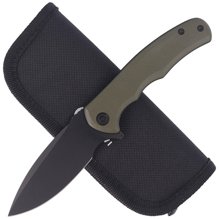 Civivi Mini Praxis Knife Green G10, Black Stonewashed D2 (C18026C-1)
