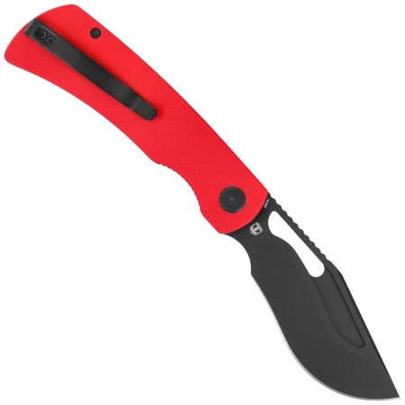 Nóż składany Kubey Gurkha Red G10, Blackwashed 14C28N by Johan Jordaan (KU397E)