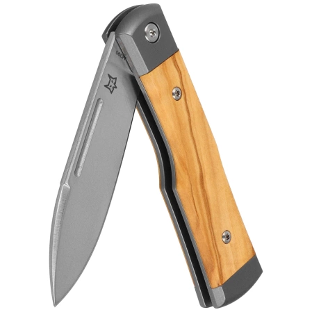 Scyzoryk Fox Gunstock Olive Wood/Titanium, Satin M390 (FX-558 OL)