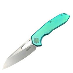 Kubey Vagrant Knife Green Titanium, Beadblasted CPM S35V by Maksim Tkachuk (KB284C)