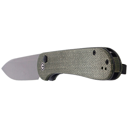 CIVIVI Knife Button Lock Elementum Dark Green Micarta, Gray Stonewashed (C2103C)