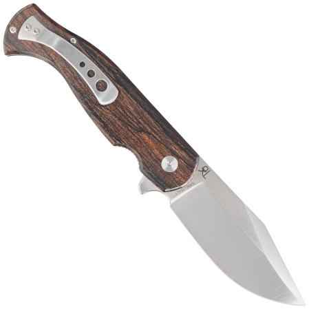 Fox Knife Eastwood Tiger Ziricote Wood, Satin CPM S90V by Gudy Van Poppel (FX-524 ZW)