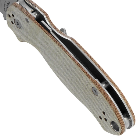 Nóż składany Spyderco Para 3 Brown Canvas Micarta, Satin Cru-Wear by Sal i Eric Glesser (C223MPCW)