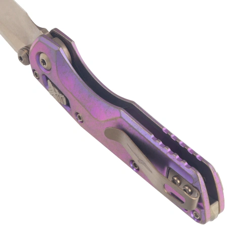 Nóż składany Microtech MSI Ram-Lok Mini S/E Marfione Select Royal Purple Slab Side Titanium, Bronze HW, Bronze M390MK by Tony Marfione (210M-13MS5)