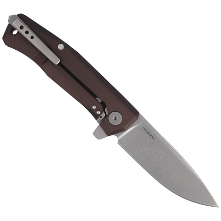 Nóż składany LionSteel Myto Earth Brown Aluminium, Stonewashed M390 by Molletta (MT01A ES)